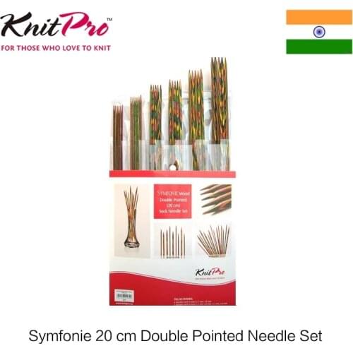 Knitpro Symfonie 20 cm Double Pointed Knitting Needle Set Colorful Smooth For Handknitting Sock Sleeves