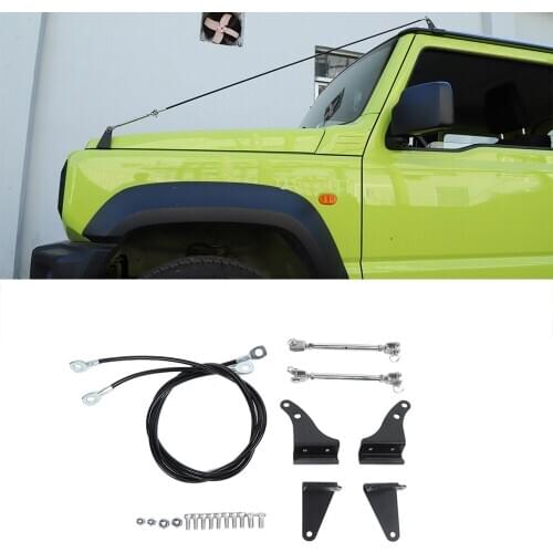 Car Limb Risers Kit Obstacle Eliminate Rope Protector for Suzuki Jimny 2019 2020 2021 JB64 JB74 External Accessory Black Styling