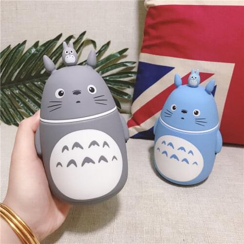 300ml Creative Cute Totoro Glass Water Bottle Double Heat-resisting Drinking Cartoon Style Glass Cup Leak-proof Student Bottle