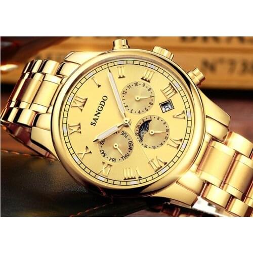 42mm Sangdo multifunction Automatic Self-Wind movement Sapphire Crystal High quality Mechanical Wristwatches Mens watch 0036