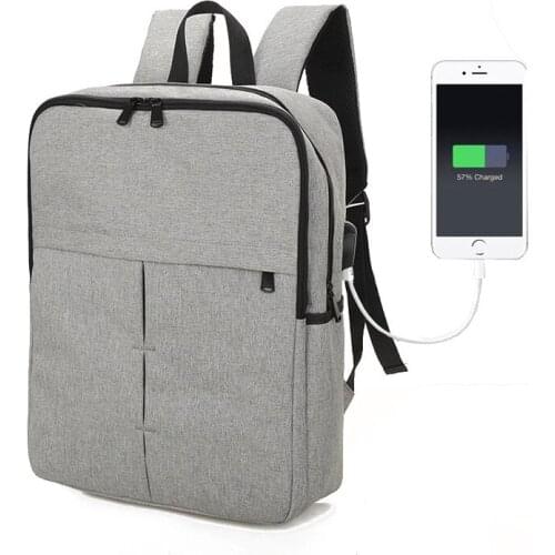 Men Simple Business Backpack Korean Style Laptop Backpack USB Charging Schoolbag Computer Mochilas