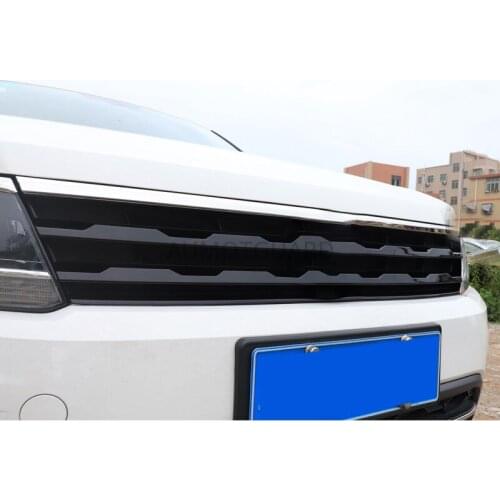For Tiguan Second Generation 2017-2019 4pcs Front Grill Strip Net Decoration Stickers Bumper Trim Cover Car Exterior Decoration