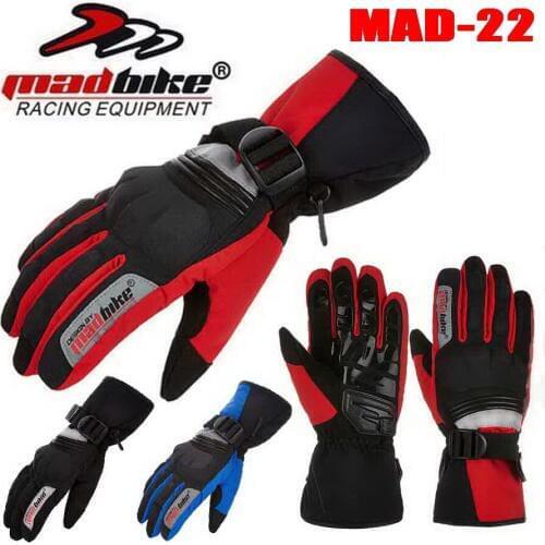 New MAD-BIKE motorcycle racing gloves Knight Gloves MAD-22 Drop resistance waterproof windproof wear-resisting black red blue