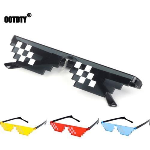 Mosaic Sunglasses Trick Toy Thug Life Glasses Deal With It Glasses Pixel Women Men Black Mosaic Sunglasses Funny toy