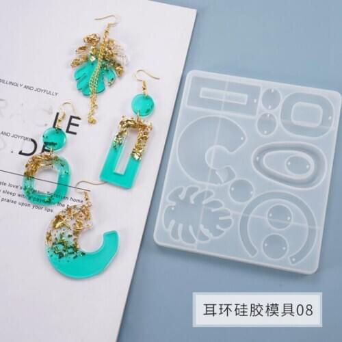 Transparent Silicone Mould Dried Flower Resin Decorative Craft DIY geometry earrings Charms Mold epoxy resin molds for jewelry