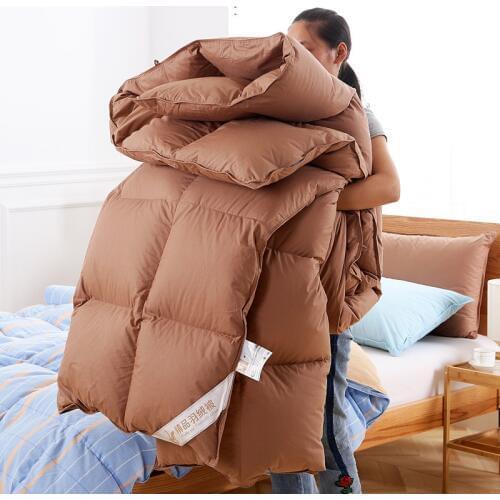 Duvet 95 White Goose Down Winter Quilt High-grade Luxury Comforters Blanket QuiltThicker 100 % Cotton Cover King Queen Size