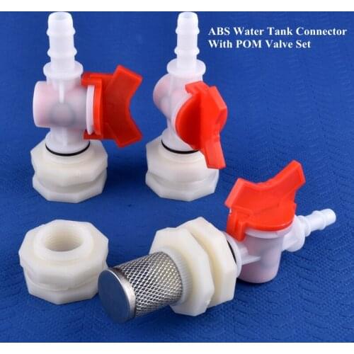 1~30 Sets G1/2 To 4~20mm ABS Water Tank Connector POM Valve Set Aquarium Tank Joint Watering Irrigation Water Pool Hose Joint
