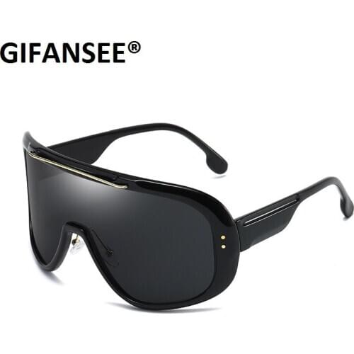 Oversized sunglasses for women shield big frame one piece 2020 luxury brand glasses men vintage windproof shades female UV400