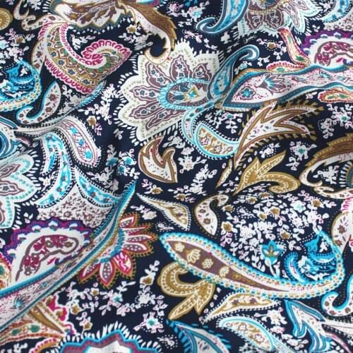 1 meter X 1.47 meter Retro Dress Shirt Material Diy Patchwork Paisley Fabric Pure Cotton Poplin Meter