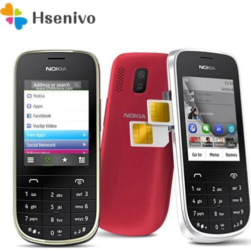 Nokia Asha 302 Refurbished-Original Asha 202 Unlocked Phone 2.4"2.0MP Dual sim card Bluetooth GSM/WCDMA 2G Phone Free shipping