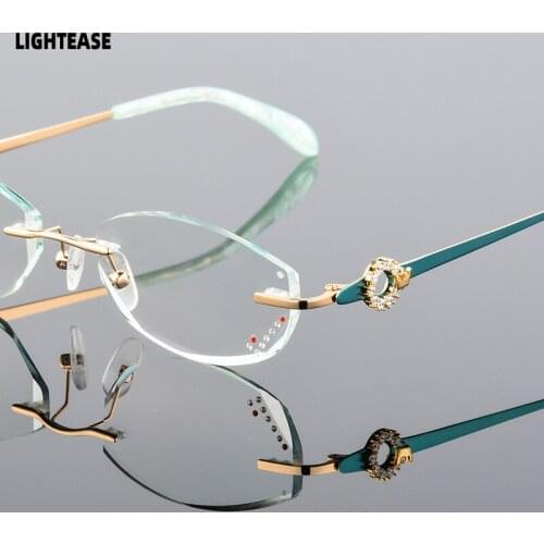 Pure Titanium Eyeglasses Women Diamond Cutting Glasses Frames For Woman Fashion Tinted Lenses Prescription Glasses Photochromic