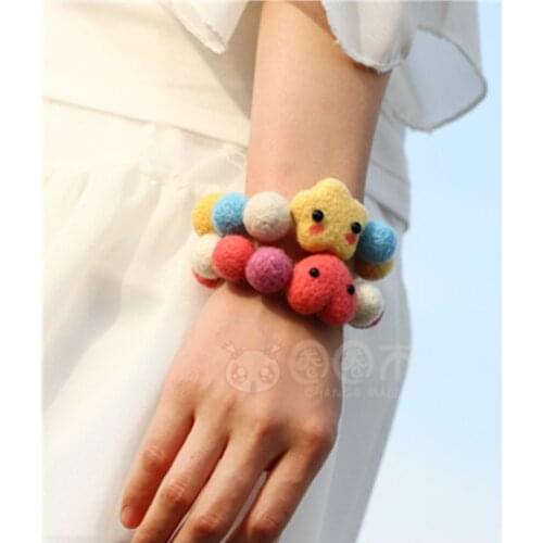 Star love cartoon animal set wool needlepoint kit wool felt needle felting bracelet craft needlecraft DIY handmade