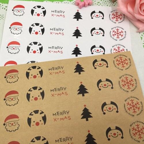 300pcs/lot Kraft Sticker Labels for Christmas Label Stickers Paper Round Self-adhesive Labels Sealing For tips/box//bag/card