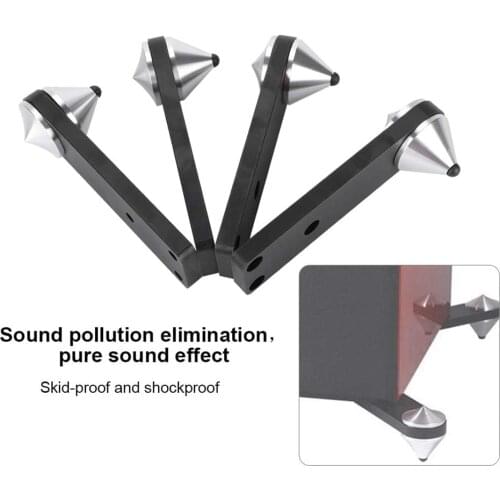 4PCS Speaker Feet Pad Shockproof Bracket Isolation Stand Audio Foot Subwoofer Spike for Bookshelf Floor Box Amplifier Aluminum