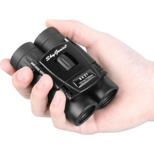 8x21 Compact Zoom Binoculars Long Range 1000m Folding HD Powerful Mini Telescope Bak4 FMC Optics Hunting Sports Black