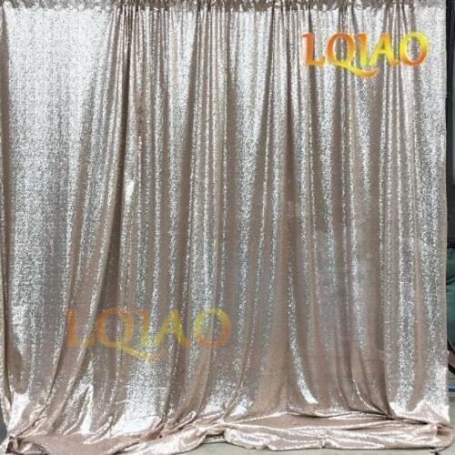 9FTX9FT Champagne Sequin Curtain Backdrop Backdrops Wedding Photo Booth Backdrop, Drapes, Sequin Panels Background Decoration