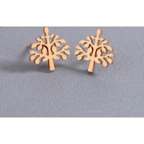Chandler Stainless Steel Tree Earings For Women Men Life Tree Earring Palm Tree Stud Earring Arete Never Fade Minimalist Jewelry