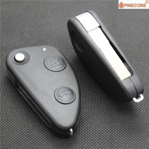 PINECONE for Alfaromeo Alfa Romeo 166 156 147 GT Car Key Fob Case 2 Buttons Uncut SIP22 Blade Replacement Remote Key Shell