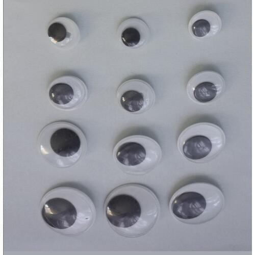 100PC Black Plastic Eyes for Crafts Sew on Sew-on Wiggly Google Eyes Plastic Cartoon Animal Eyeballs Eyes Dolls Accessories