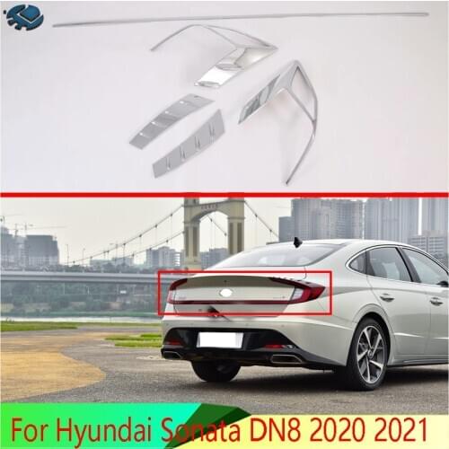 For Hyundai Sonata DN8 2020 2021 Car Accessories ABS Chrome Trim Tail Light Rear Back Frame Lamp Cover molding