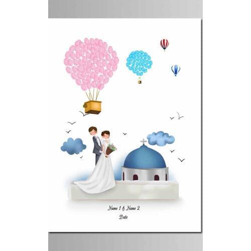 Customized Romantic Wedding Decor 50x70cm Fingerprint Guest Signature Book Valentines Gift Canvas Painting Party Favor
