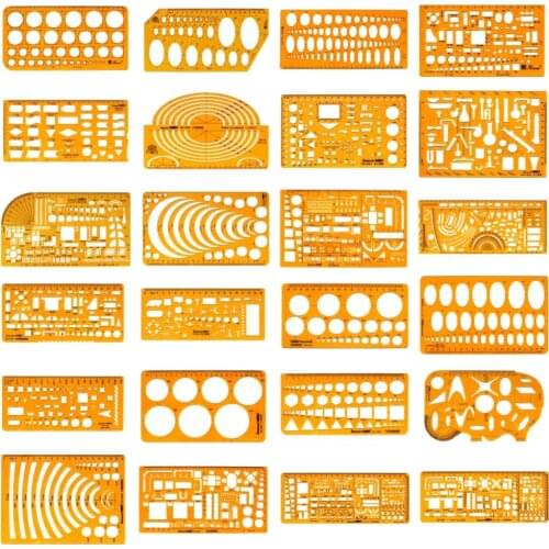 Circular oval ruler durable K Resin drawing design furniture architect template drafting ruler template measuring ruler