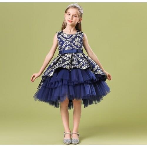 Girls Summer Dress Princess Dresses Birthday Party Solid Cotton Red White Girl Clothing for 2 To 9 Years Old