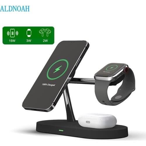 3 in 1 Magnetic Fast Wireless Charger Multiple Devices Charging Station with For iPhone 12 12Pro Max Mini iwatch 6 5 and AirPods