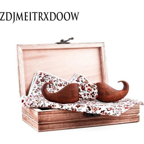 Fashion Sapele Wood Gentleman Beards Bow Ties Handmade Butterfly Wedding Party Bow Ties Butterfly Wooden Unique Tie for Man