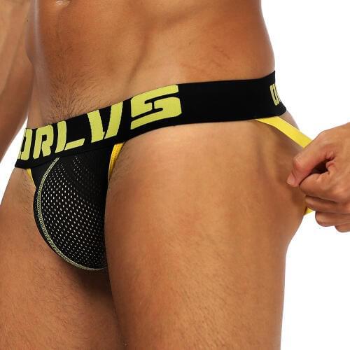 6 Colors Brand Penis Sexy Men Jockstrap Mesh Sexy Gay Hombre G-string Cueca U Pouch Thong Briefs Gay Underwear Underpants