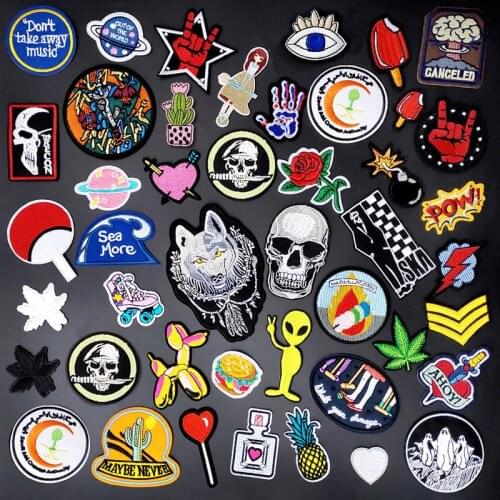 Leaf POW DOG Cloth Mend Decorate Iron On Patch Clothes Apparel Sewing Decoration Applique Sew On Patches For Clothing