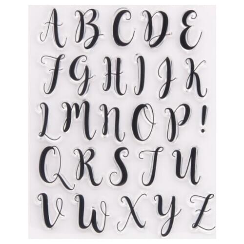 Exclamation Mark 26 Capital Letters Transparent Clear Stamps Seal for DIY Scrapbooking Photo Album Decorative Stamp Sheets