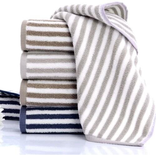 Striped Cotton Thick Face Towel Soft Family Bathroom Hotel Strong Water Absorbent Adult Children Wash Hand Hair Towels Serviette