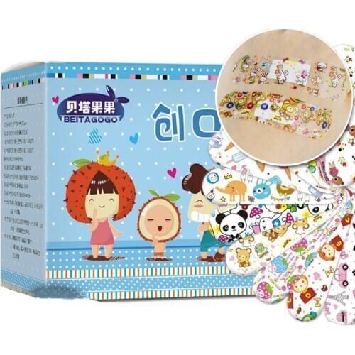 120Pcs/pack Kids Bandage First Aid Emergency Cartoon Waterproof Bandage Children Hemostasis Injury Stop Home Safety Supplies