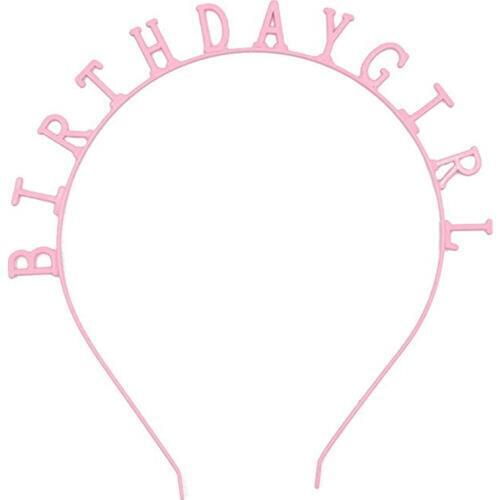 Pink Birthday Girl Headband crown hat tiara 10th 16th 18th 20th 21st 30th 40th princess Birthday party decoration favor gift