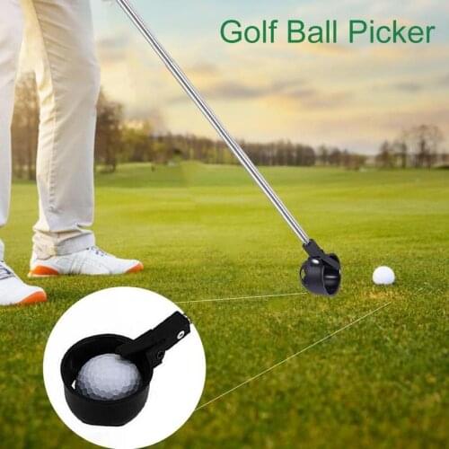 Golf Ball Picker With Automatic Locking Spoon Cup Golf Ball Picker Stainless Steel Retractable Ball Retriever Sucker Tool