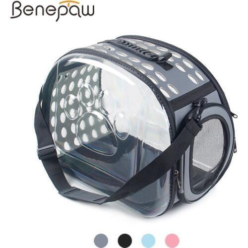 Benepaw Transparent Pet Dog Carrier Bag Breathable Chihuahua Pet Carrying Bag Travel Foldable Puppy Dog Handbag 4 Colors