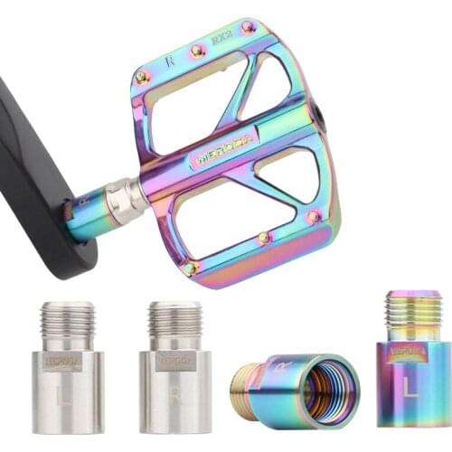 Rainbow Bicycle Pedal Extender Road Mountain Bike Bicycle Axle Extender Bicycle Pedal Bearing Extender