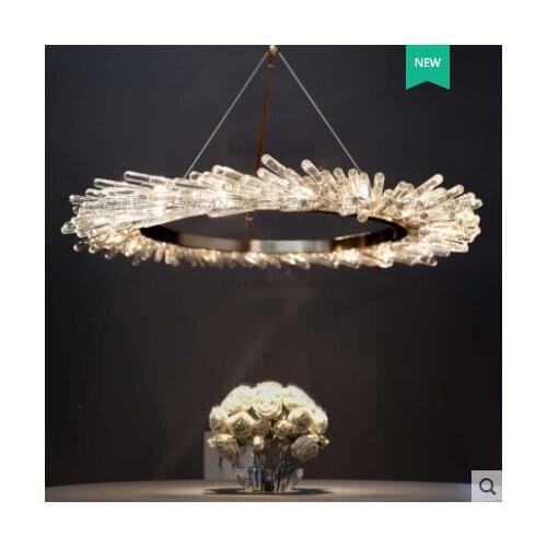 Crystal chandelier ring post-modern luxury living room restaurant designer personality art model room