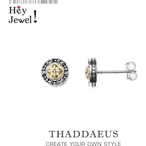 Ear Studs Cross Black Stones Gold,Europe Style Delicate Myths Fine Jewerly For Women Men,2020 Vintage 925 Sterling Silver Gift