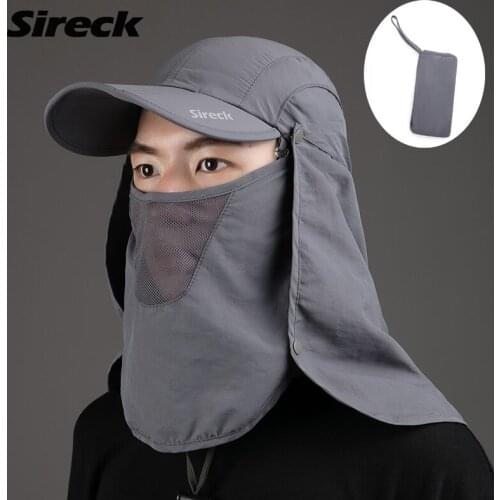 Sireck Fishing Hat Summer Outdoor Sports Fishing Cap Anti-UV Face Scarf Adjustable Fisherman Hat For Men Women