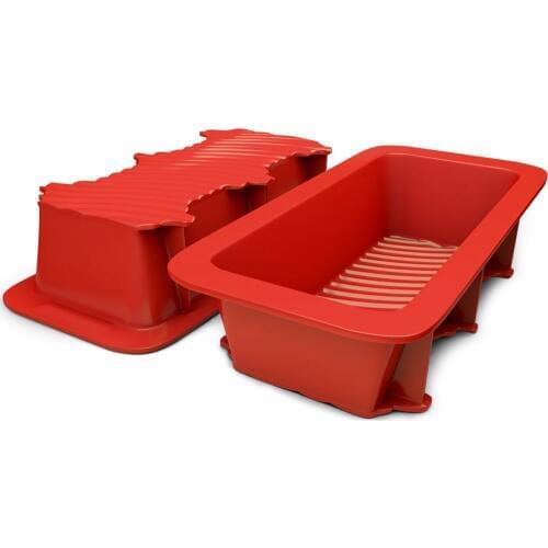 2 Pack Silicone Loaf and Bread Pan, Nonstick silicone mold (red)