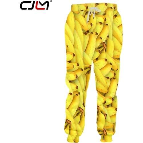 CJLM Mens Hot Sale Winter Sweatpants 3D Printed Creative Fruit Banana Casual Creative Design Man Oversized Pants 5XL