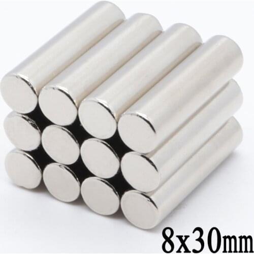 20pcs 8x30 mm N35 Super Strong Round Neodymium Magnets Craft Rare Earth Powerful Magnet 8*30mm