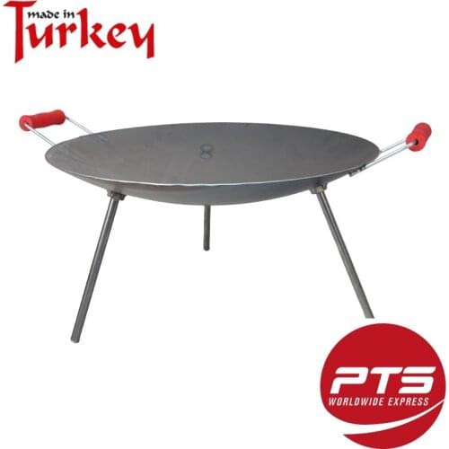 Turkish Camping Brand Nurgaz Traditional Portable Roasting Meat Kavurma Oval Tantuni Street Meal Sheet Tripod Design With Bag