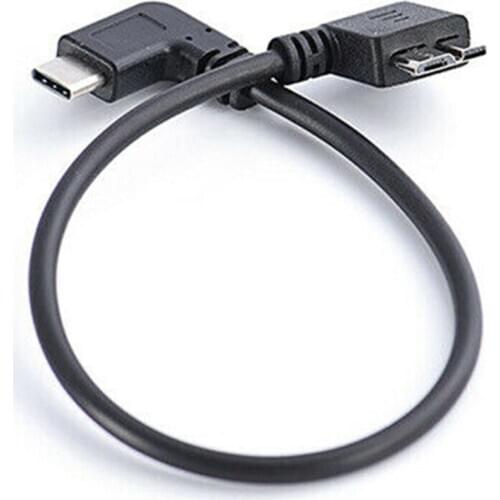 Angle USB 3.1 Type-C To USB 3.0 Micro B Cable Connector Data Cable 90 Degrees Transfer Files Sync Data