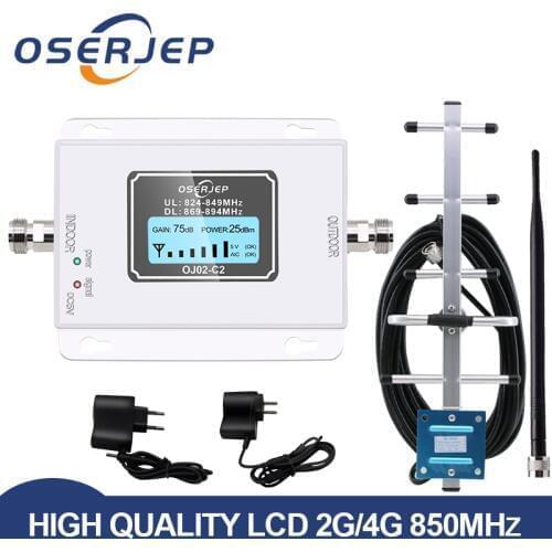 Gain70dB CDMA Signal Amplifier LTE Band 5(850 CDMA) Signal Repeater GSM CDMA 850MHz Mobile Phone Signal Booster with LCD Display