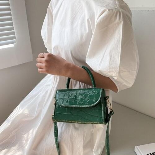 Vintage Alligator Pattern Crossbody Bag For Women PU Leather Portable Handbag Flap Shoulder Bags Ladies Designer Luxurious Totes