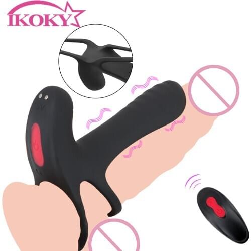 Vibrator Penis Erection Long Lasting Vagina Clitoris Stimulate Nipples Massager With Cockring Orgasm Sex Toys For Couple G-Spot