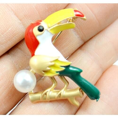 High Quality parrot Brooches Men Women Suits Dress Hat Collar Brooch Pins Scarf Buckle Party Weddings Banquet Brooch Gifts W30